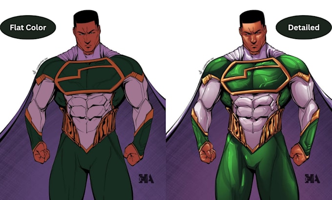 Gig Preview - Draw comic superhero portrait character, line art, comic cover art, colorist