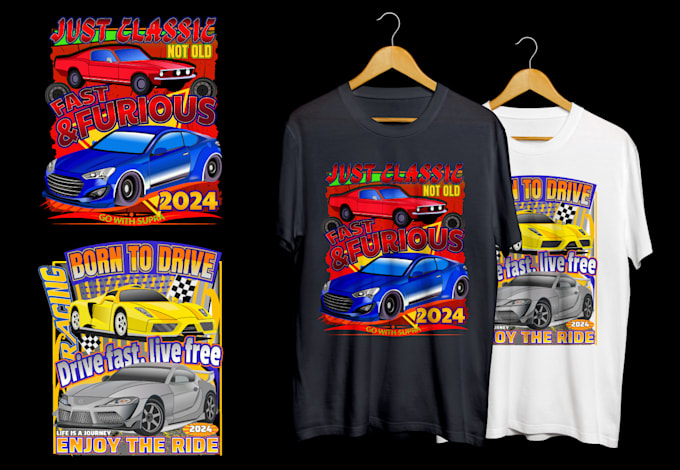 Gig Preview - Draw attractive your dream car illustration for t shirt