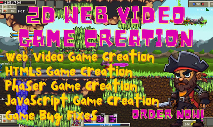 Gig Preview - Create a quality 2d web video game with html5, phaser js and javascript