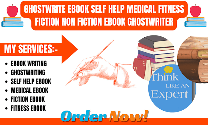 Gig Preview - Ghostwrite ebook self help medical fitness fiction non fiction ebook ghostwriter