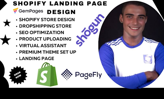 Gig Preview - Create shopify product landing page ecomerce website pagefly gempage shogun usa