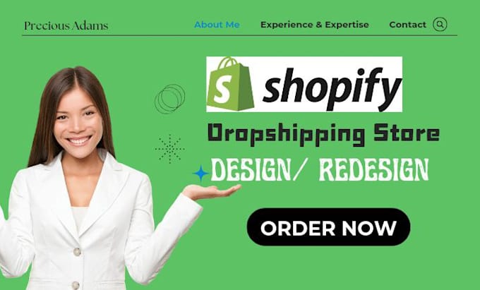 Gig Preview - Develop shopify ecommerce website design dropshipping store