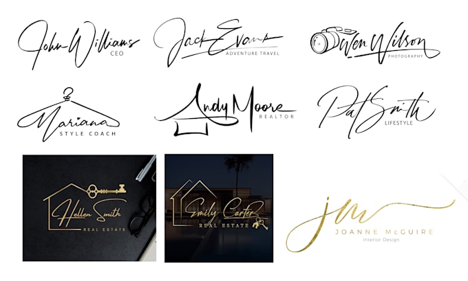 Bestseller - design 5 luxury signature, handwritten, email, photography, real estate logo