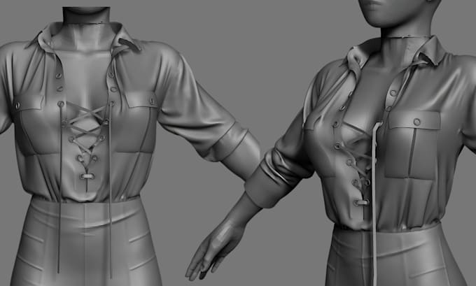 Gig Preview - Realistic unisex 3d second life model clothing animation 3d fashion 3d garment