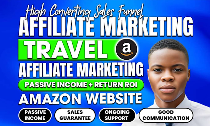 Gig Preview - Do profitable sales funnel travel affiliate marketing profitable amazon website