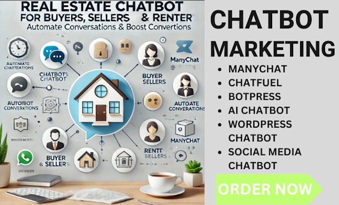 Gig Preview - Build powerful real estate seller, buyer, renter chatbot with manychat