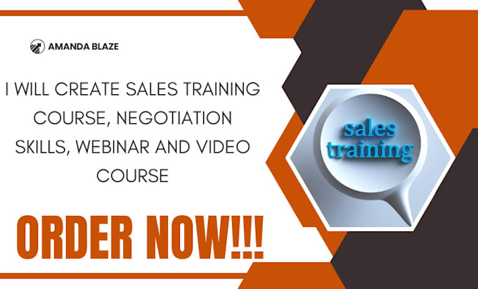 Gig Preview - Create sales training course, negotiation skills, webinar and video course