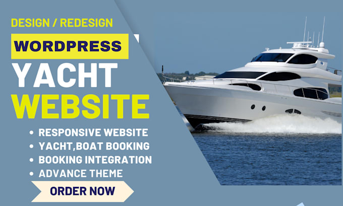 Gig Preview - Design a boat rental yacht rental, yacht booking, cruise, pontoon rental website