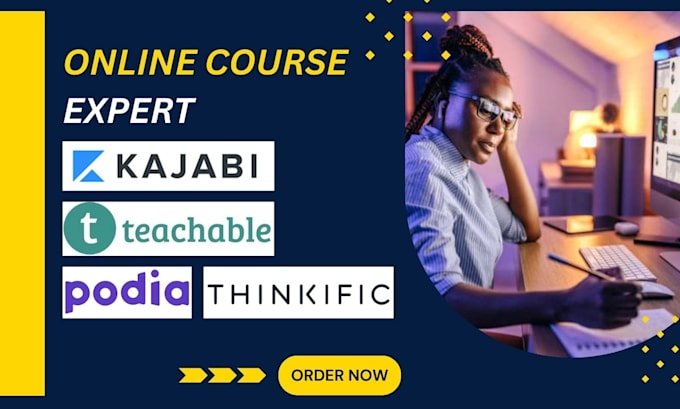 Bestseller - set up kajabi website, teachable website and thinkific online course website