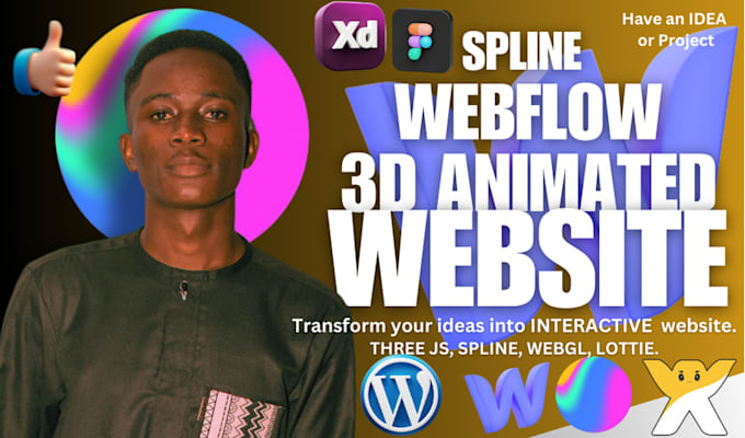 Gig Preview - 3d animated webflow 3d animated webflow 3d animated website 3d animated website