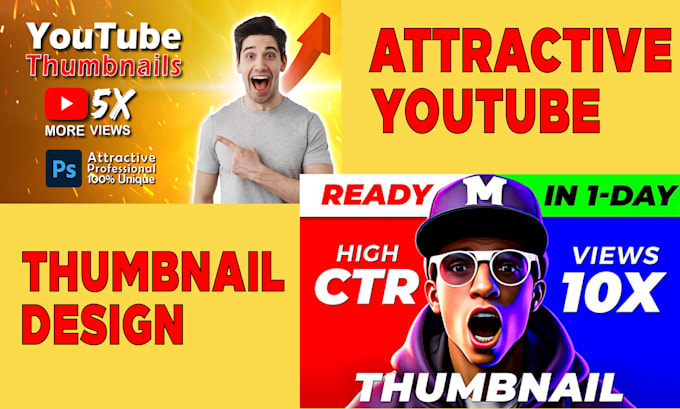 Gig Preview - Design amazing youtube thumbnail design