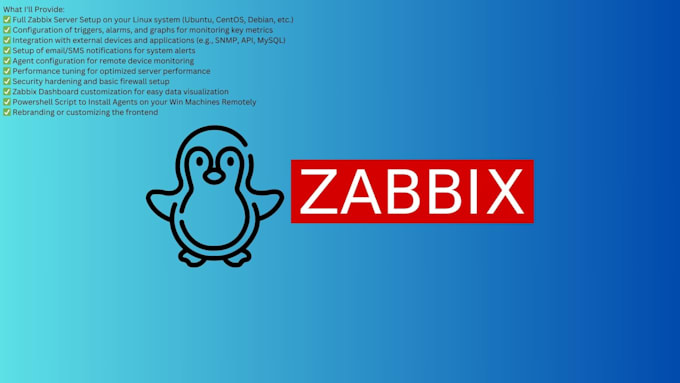 Gig Preview - Setup and configure zabbix server