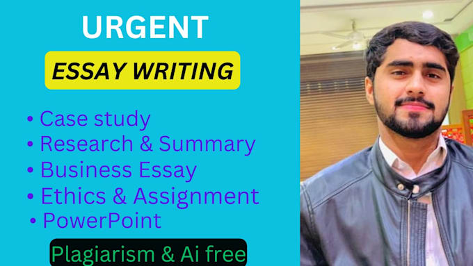 Gig Preview - Do urgent essay, case study, research, summary and report