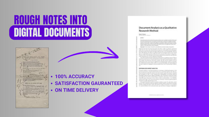 Gig Preview - Do any type of rough notes into digital editable documents