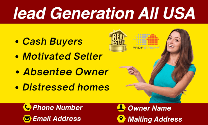 Gig Preview - Provide real estate cash buyer leads, motivated seller leads with skip tracing