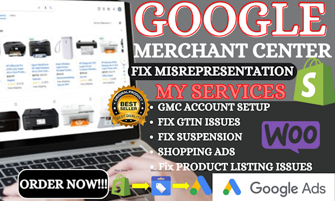 Gig Preview - Fix google merchant center suspension misrepresentation gtin issues shopping ads