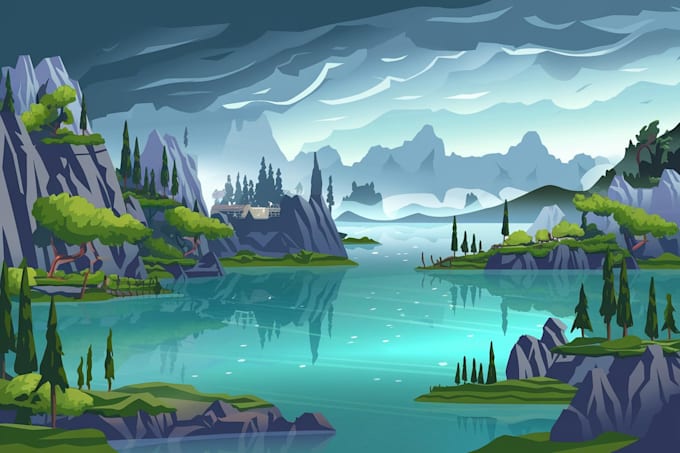 Gig Preview - Create a fantasy landscape, background illustration