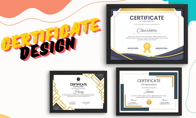 Gig Preview - Create custom certificate design diploma,award,medical