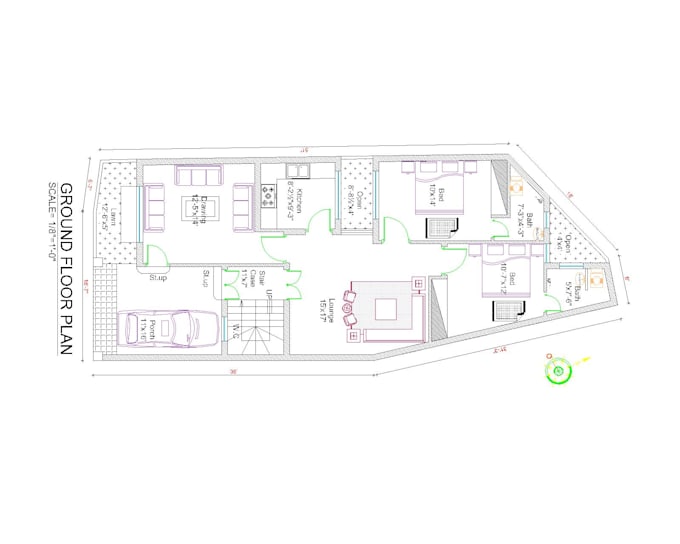 Gig Preview - Draw 2d floor plan and planning of your requirements 3d view