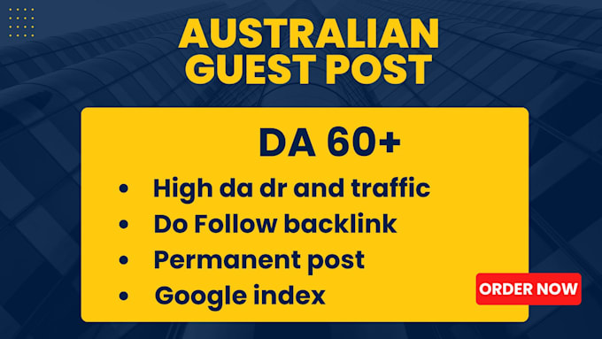 Gig Preview - Do high da australian guest post, au link building sites