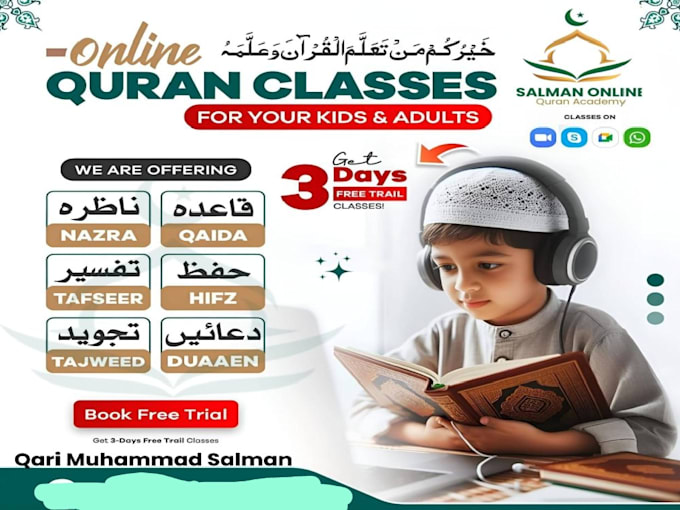 Gig Preview - Be your quran tutor learn quran with an expert tutor