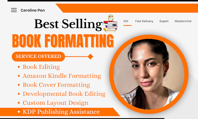 Gig Preview - Do fast book formatting for amazon kdp, book editing layout design, edit my book