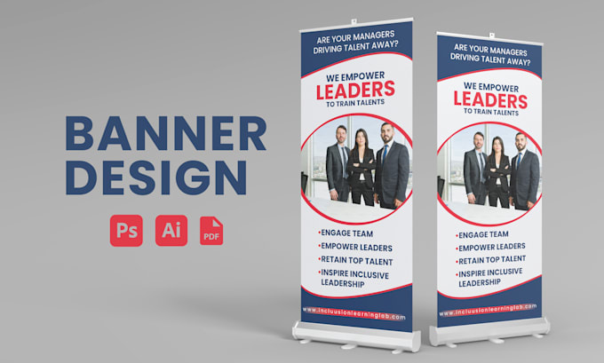 Gig Preview - Design printable roll up, pop up, retractable, trade show banner for exhibition