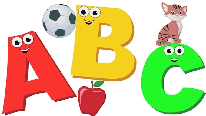 Gig Preview - Do beautiful 2d 3d animated abc alphabet kids learning and nursery rhymes videos