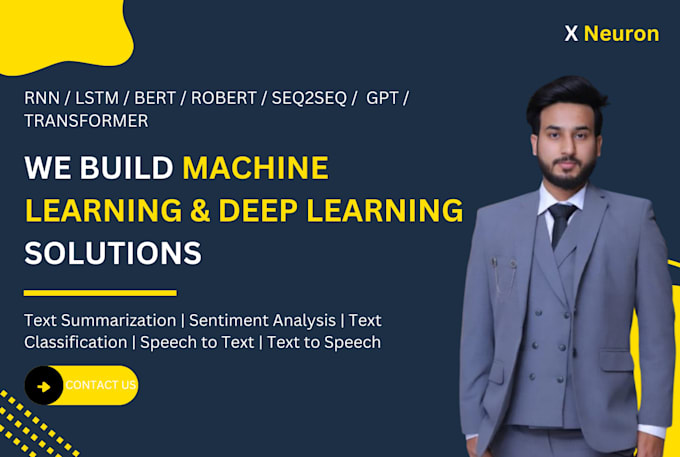 Gig Preview - Offer deep learning, machine learning, neural network and data science services