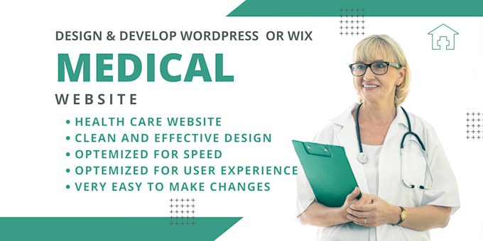 Gig Preview - Design and develop medical, healthcare, hospital website with wordpress and wix