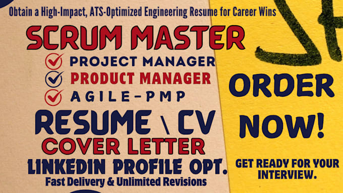 Bestseller - design a scrum master resume tailored for ats and project management roles