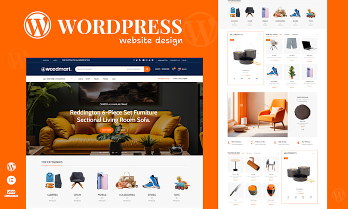 Bestseller - design  ecommerce , business and news wordpress website