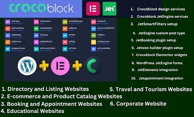 Gig Preview - Create advanced websites using crocoblock jet plugins