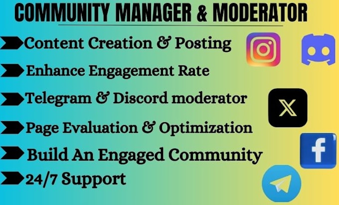 Bestseller - be your community manager discord, facebook and telegram moderator for brands