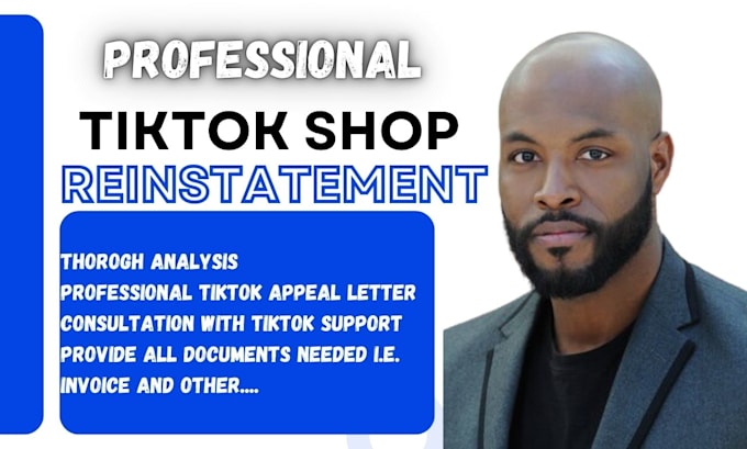 Gig Preview - Reinstate suspended tiktok shop tiktok store reinstatement appeal violation