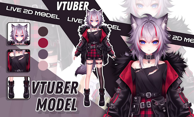 Gig Preview - Design and rig anime live2d vtuber models high quality for streaming