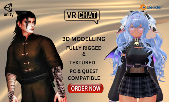 Gig Preview - Make vrchat avatar, vrc avatar, furry avatar, 3d model, nsfw, anime in unity