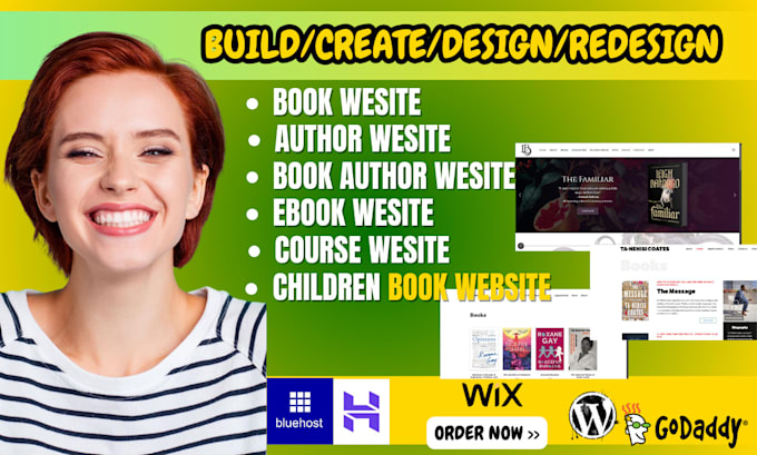 Gig Preview - Book author website redesign ebook landing page design children book website