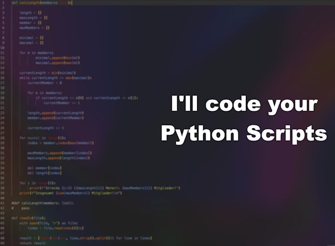 Gig Preview - Code your python scripts