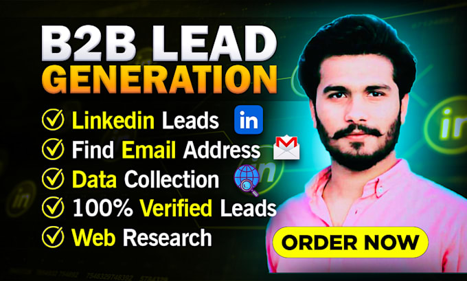 Bestseller - find email address, linkedin leads, data collection, data mining, web research