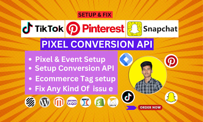 Bestseller - setup and fix tiktok pixel, pinterest tag, snapchat pixel and more with gtm