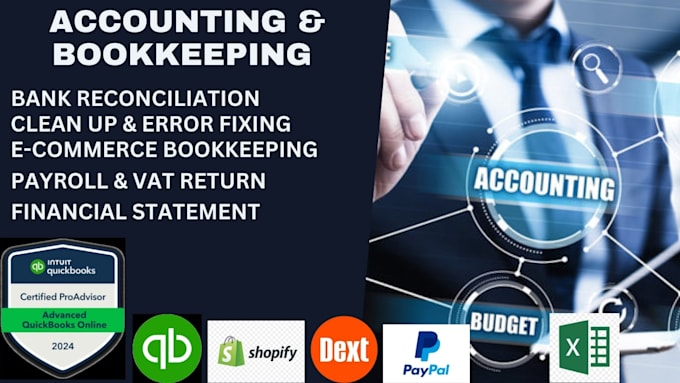 Gig Preview - Do set up,clean up,reconciliation,accounting and bookkeeping in quickbooks