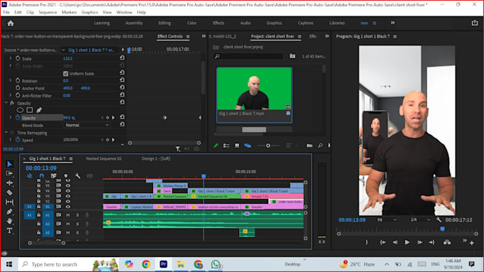 Gig Preview - Do professional green screen video editing with chroma key