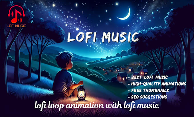 Gig Preview - Create lofi loop animation music video for you