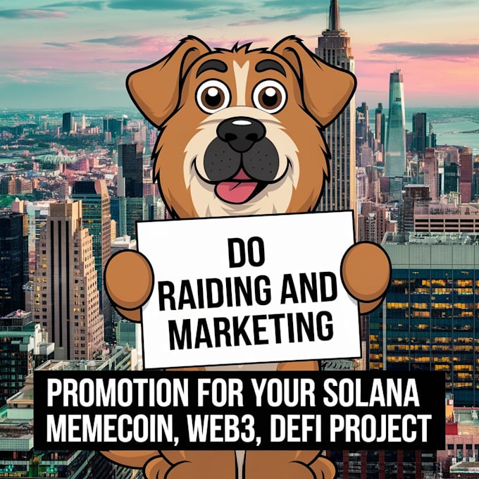 Gig Preview - Do raiding and marketing, promotion for your solana memecoin, web3, defi project