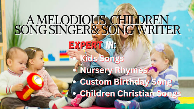 Gig Preview - Write and sing amazing children playful birthday song as a female vocalist