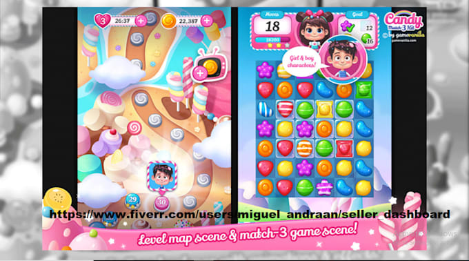 Bestseller - create candy crush 3 mobile game, candy match 3, candy game