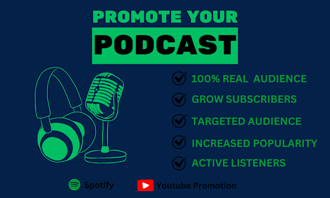 Gig Preview - Promote organic podcasts to grow audience and increase downloads globally