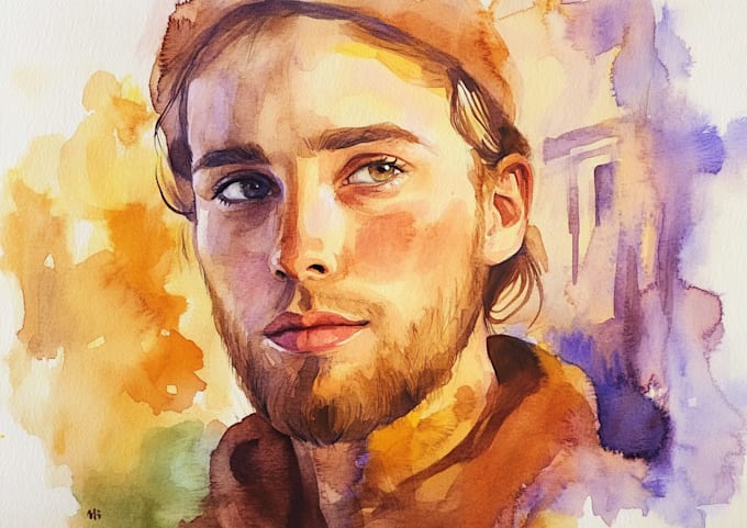 Gig Preview - Draw your portrait in a watercolor