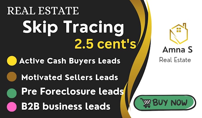 Gig Preview - Do cash buyers , motivated sellers , pre foreclousre with skip tracing